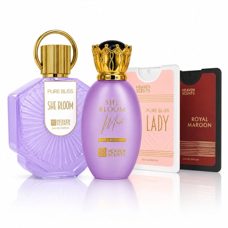باكج الأنوثة الملكية – 4 عطور في عرض واحد - باقة عطور فاخرة من هيفن سنتس
